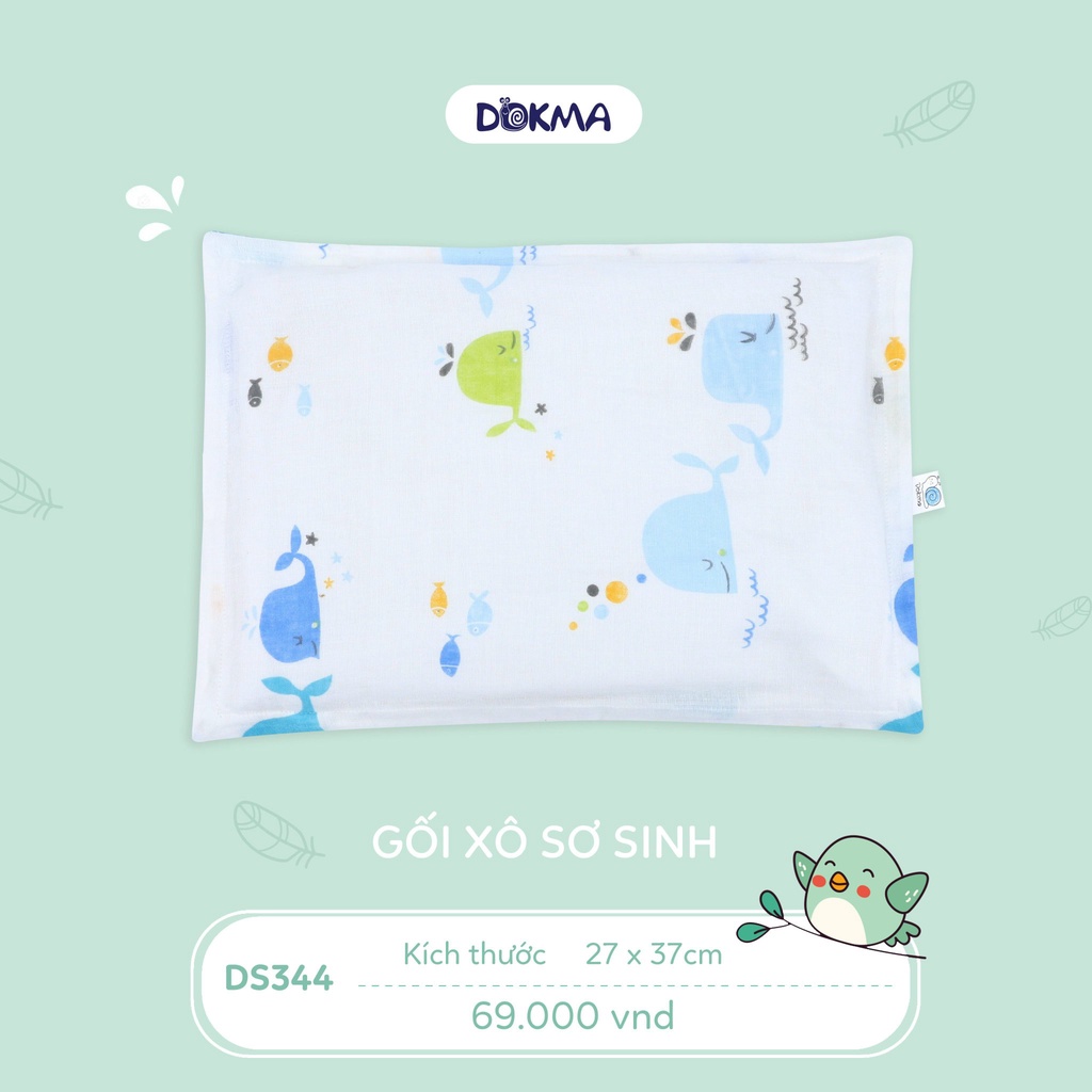 [QUÀ 20K]Gối Xô Sơ Sinh Dokma 100% Sợi Organic Cotton Thấm Hút Mồ Hôi Kích Thước 27x37cm,Tặng Vòng Dâu Trị Giá 20k.