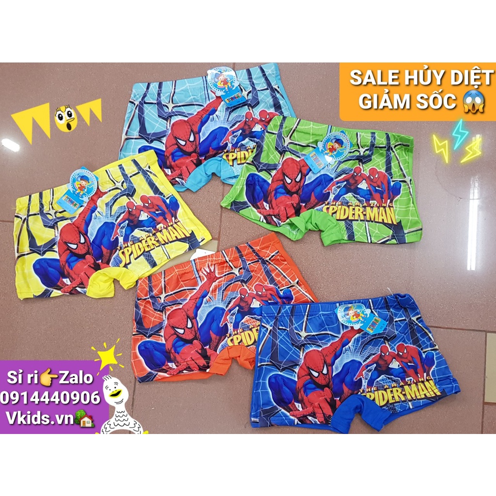 Quần chip đùi nhẹ, mỏng ,mát, in siêu nhân mà bé nào cũng mê, mặc trong hay mặc đi bơi mùa hè thì hết nút
