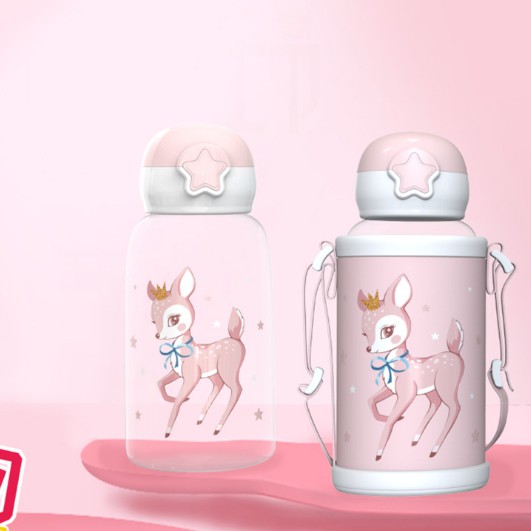 Bình Nước 700ml In Hình Động Vật Dễ Thương Cho Bé