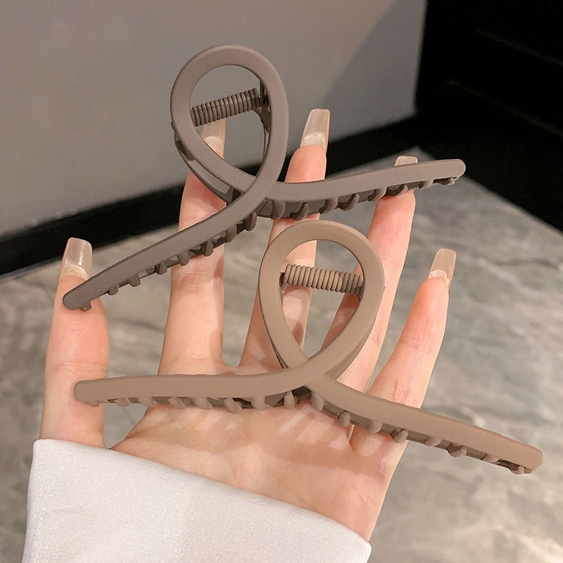 Kẹp Tóc Kim Loại Màu Đen Nhám Phong Cách Hàn Quốc Cho Nữ