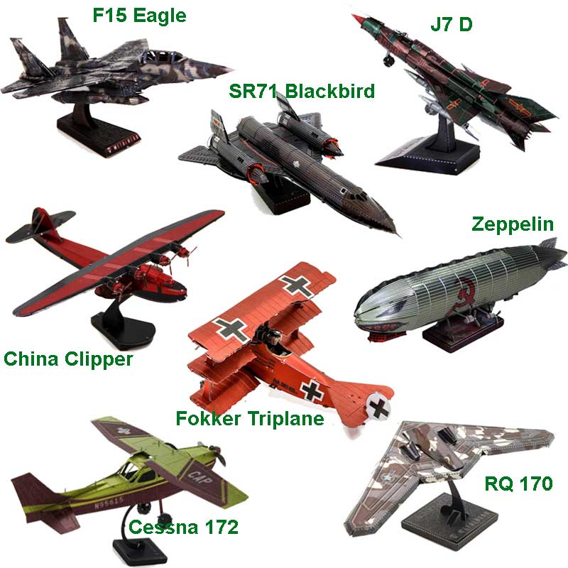Mô hình thép 3D tự ráp mẫu máy bay màu