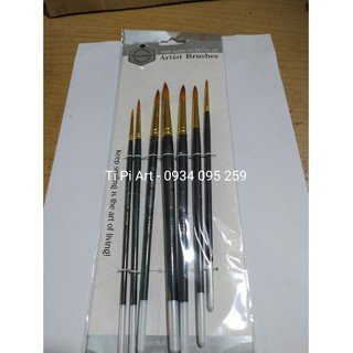 Bộ cọ đầu tròn Keep Smiling 6133R (bộ 7 cây) thân đen