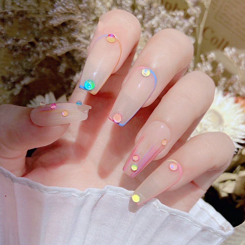 1 Hộp Phụ Kiện Làm Móng Nghệ Thuật Chất Lượng Cao|Phụ Kiện Kính Tròn Trang Trí Móng Tay|Hạt Đủ Kích Thước Màu Kẹo Dùng Trang Trí Móng Tay 2021 Mới