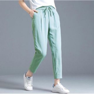 Quần baggy cạp chun chất đũi