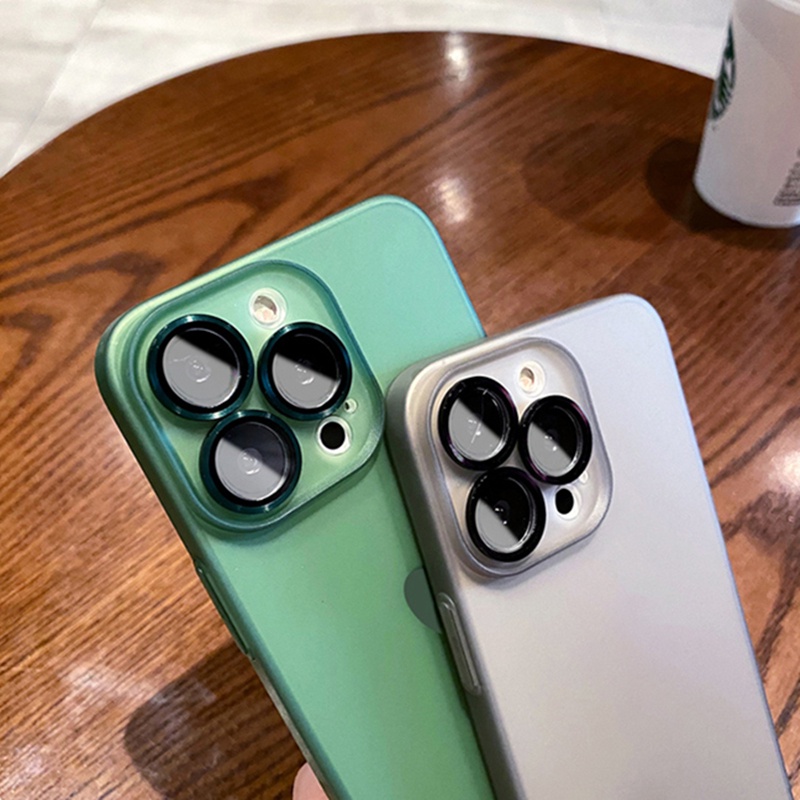 Ốp Điện Thoại Mềm Nhám Siêu Mỏng Chống Sốc Có Miếng Bảo Vệ Ống Kính Cho iPhone 11 12 13 Pro Max