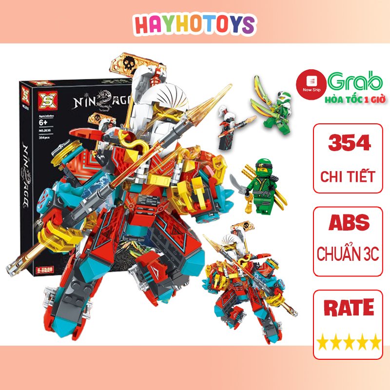 Đồ chơi lego Ninjago Chiến Thần Gió 354CT, lego Ninja biến hình thông minh cho bé