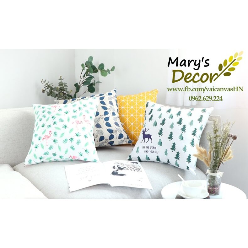 Gối tựa sofa Mary Decor - họa tiết Thông tuần lộc G-E09