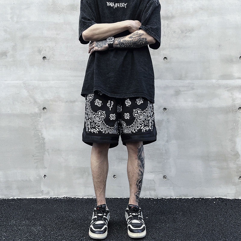 Quần Short Thể Thao Dáng Rộng In Hoa Kiểu Hip-Hop Cá Tính Cho Nam