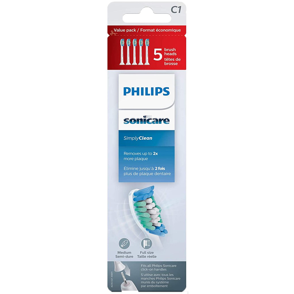 Đầu bàn chải điện Philips Sonicare các loại C1, C2, G2, W, C3, G3, Hàng USA