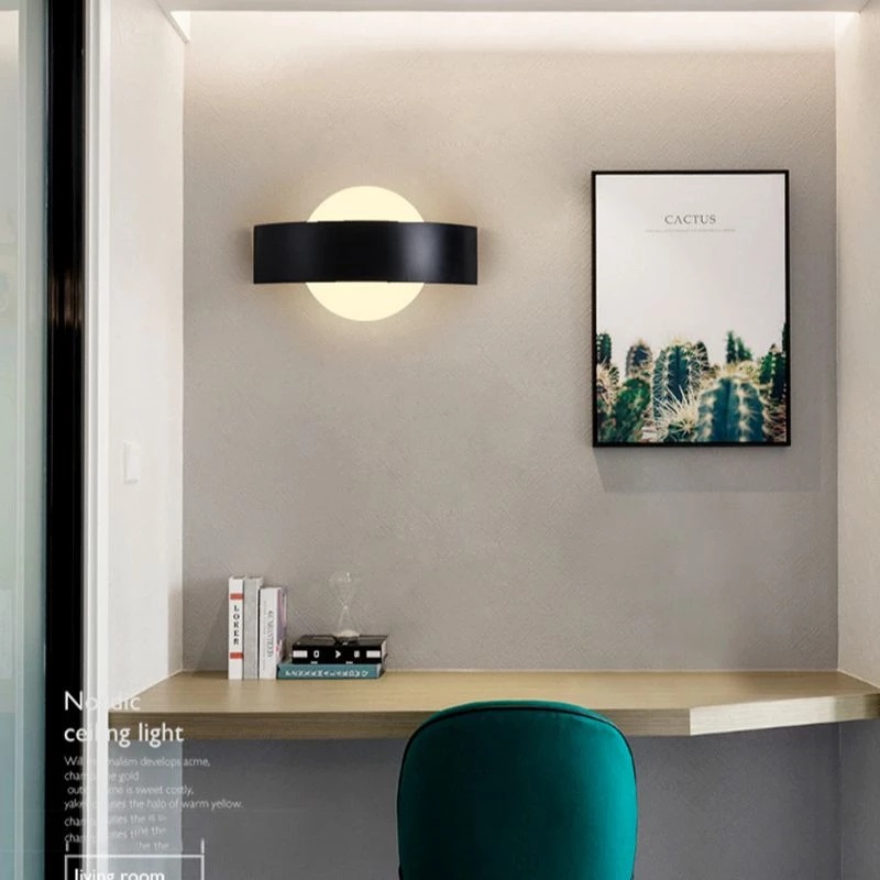 Đèn LED Treo Tường Hình Tròn / Vuông Phong Cách Bắc Âu Độc Đáo Trang Trí Nhà Cửa