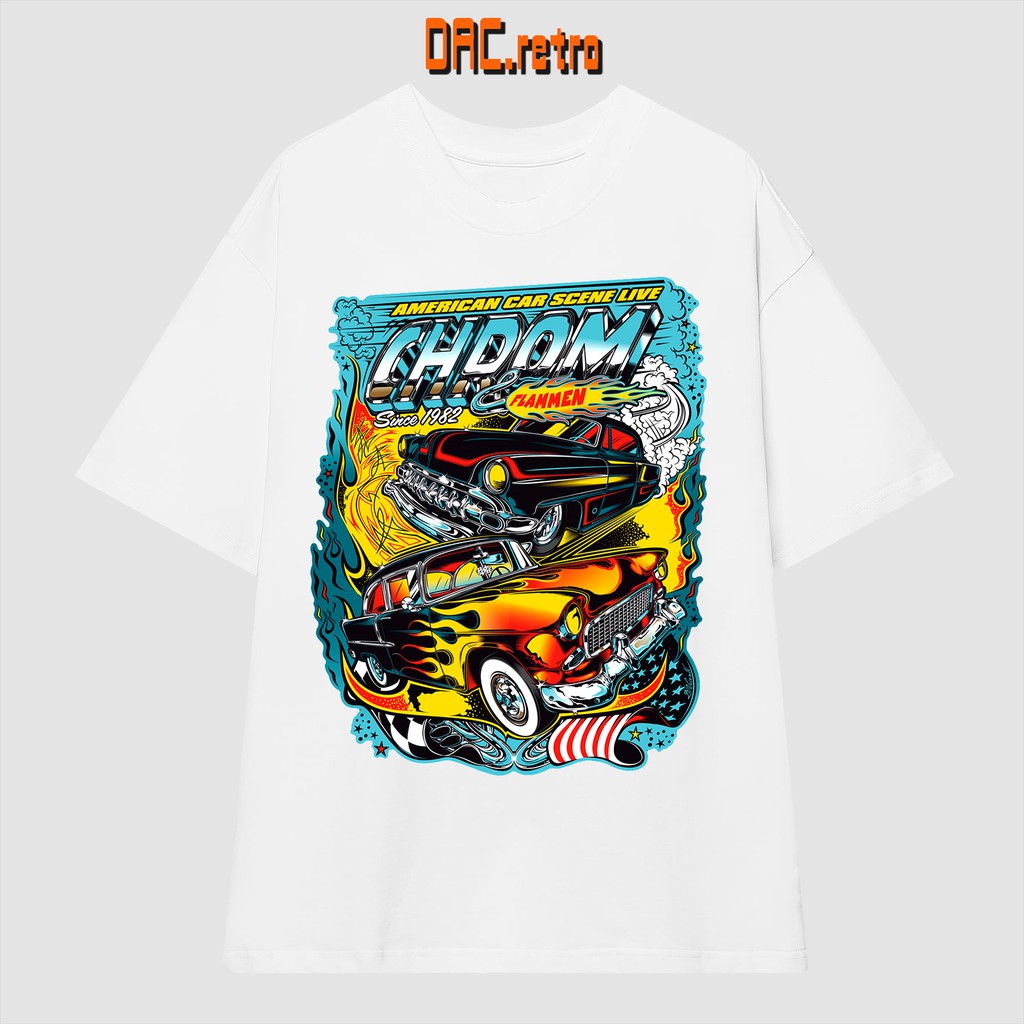 Áo Thun DACretro Vintage CAR tay lỡ cotton nhiều Form in hình Xe Vintage 1982 [Tặng Voucher 10%]