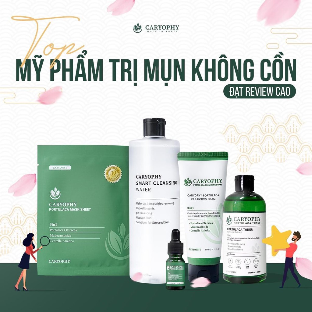 Bộ đôi nước hoa hồng Caryophy 300ml và serum giảm mụn mờ thâm Caryophy 10ml | BigBuy360 - bigbuy360.vn