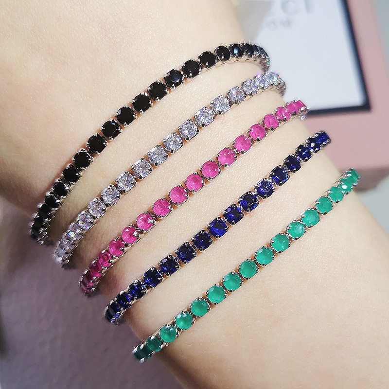 Vòng Tay Đính Đá Zircon Toàn Bộ Phong Cách Hip Hop Cho Nữ