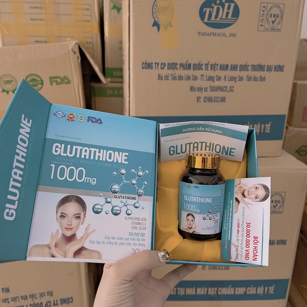Viên uống Trắng Da Glutathione 1000mg Lọ 30v