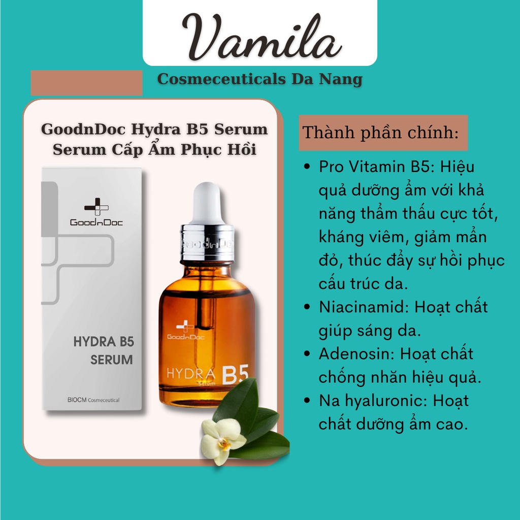 Combo Serum Dưỡng Ẩm Phục Hồi B5 GoodnDoc - Serum Vitamin C 16.5 Goodndoc Chính Hãng - Vamila Cosmeceuticals