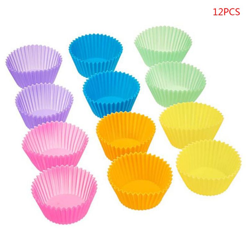 Set 12 khuôn silicone làm bánh cupcake tiện lợi