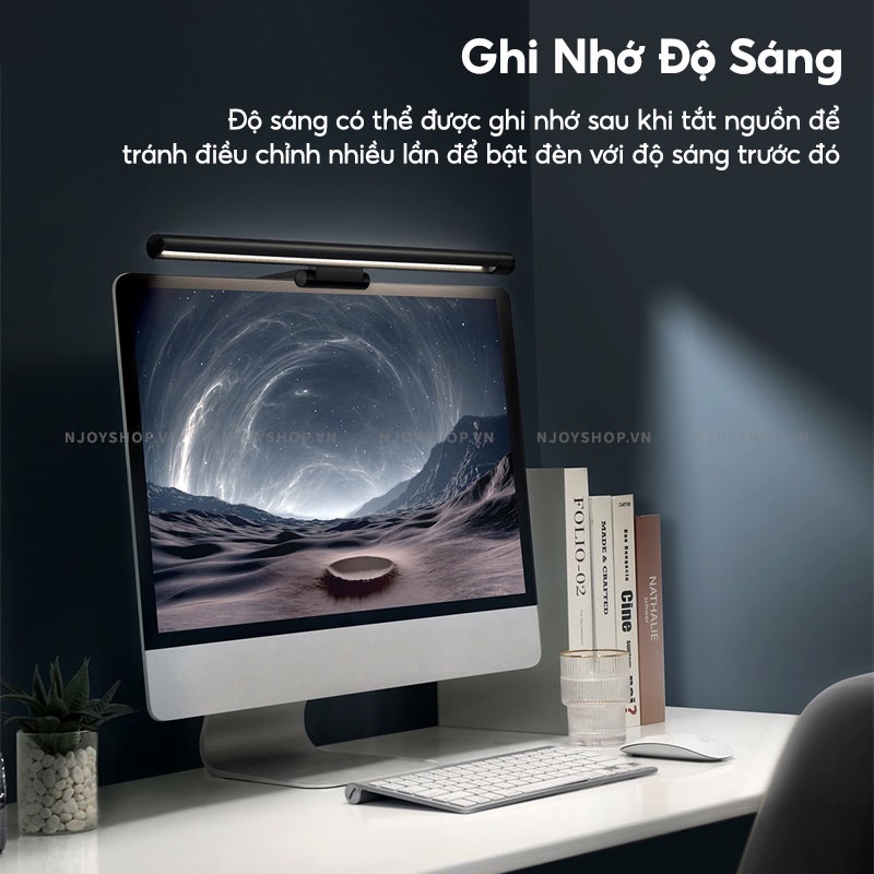 Đèn Treo Màn Hình Máy Tính Baseus Chống Ánh Sáng Xanh Bảo Vệ Mắt 3 Chế Độ Sáng Njoyshop