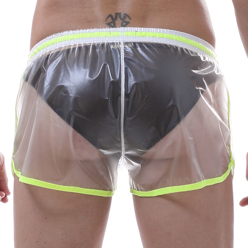Quần Bơi Boxer Lưng Thun Co Giãn Trong Suốt Nhanh Khô Phối Dây Rút Thời Trang Đi Biển Cho Nam