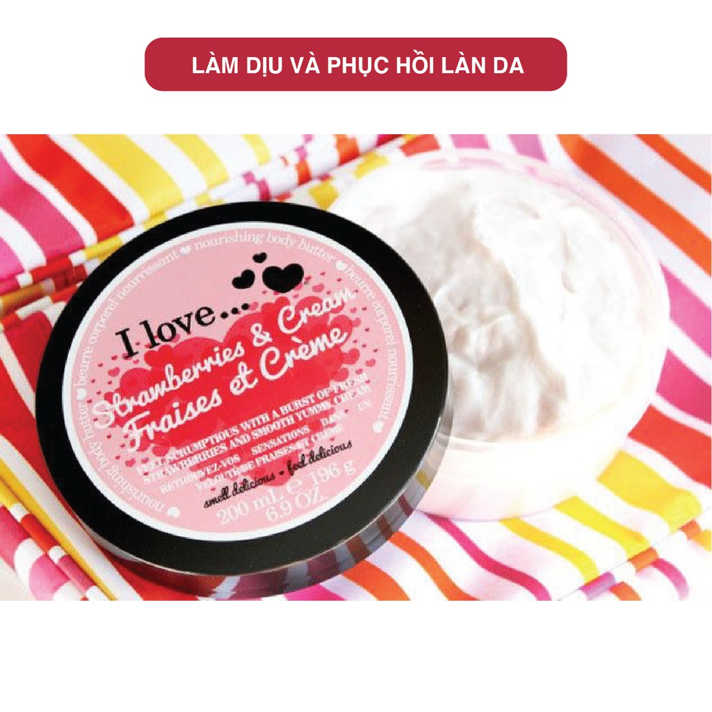 Kem dưỡng thể body I Love Raspberry &amp; Blackberry Nourishing Body Butter 200ml hũ siêu to