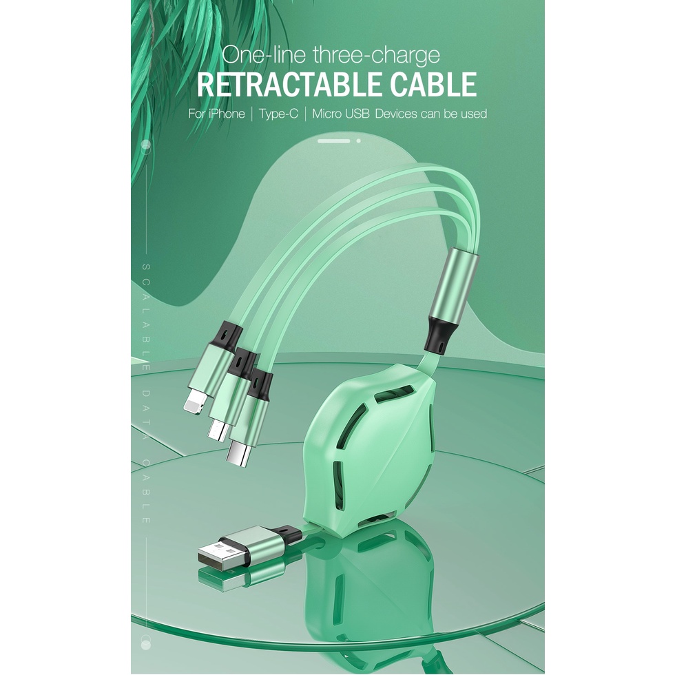 Cáp sạc 3 trong 1 ios/ type c/ micro USB thích hợp cho IP12 11 pro max 6 6s 7 8 plus
