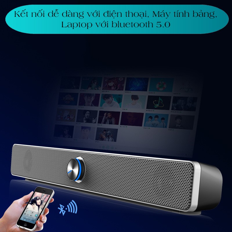 Loa SADA V-193 SUPER BASS kết nối dễ dàng với mọi thiết bị, có kết nối bluetooth, dây cắm USB, dây cắm 3.5mm - K1226