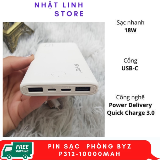 Sạc pin dự phòng SYC P312 10.000Mah cho iphone ipad android samsung oppo xiaomi sạc nhanh 5V/2.1A