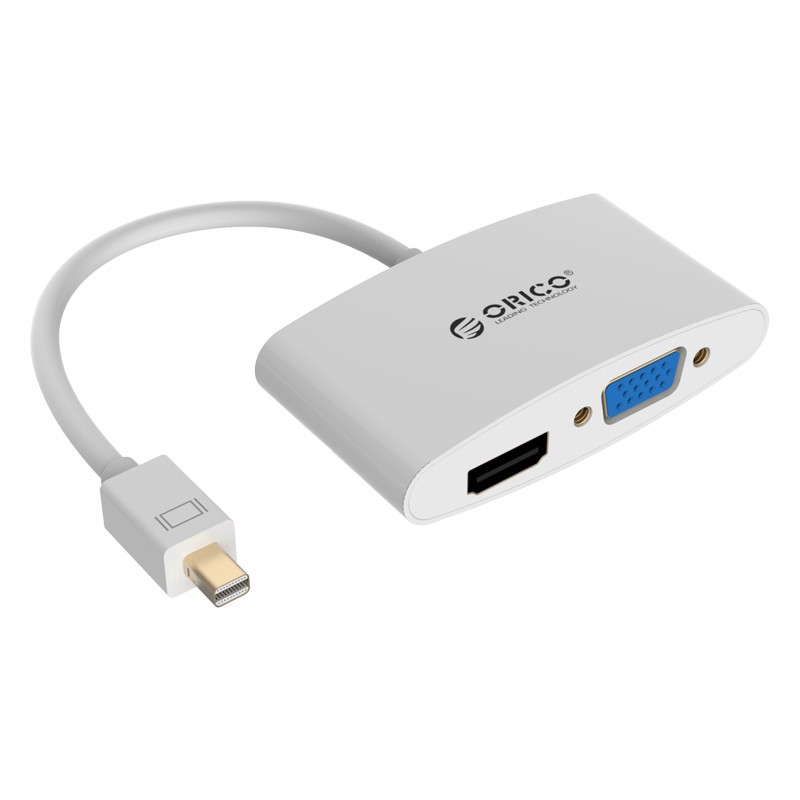 Cáp chuyển đổi từ laptop, máy tính cổng mini displayport sang màn hình vga hoặc hdmi ORICO DMP HV WH