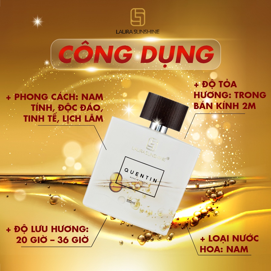 Nước hoa Laura Paris Sunshine Nhật Kim Anh Cho Nam Quentin Laura Paris No5 100ml