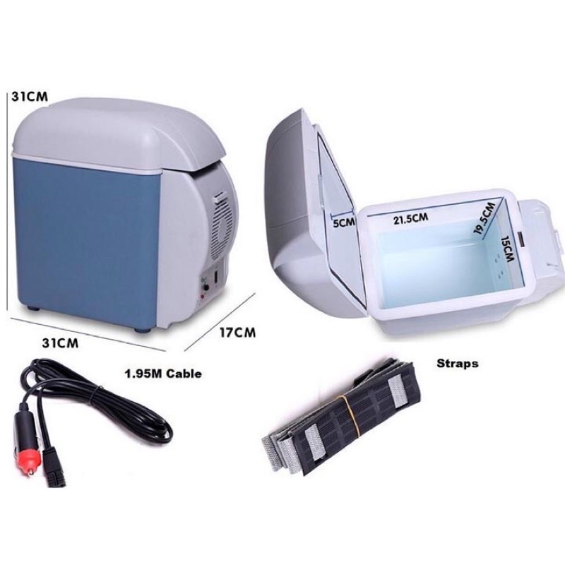 Tủ lạnh mini xe hơi 7.5L 12V Tiện Ích Cho Xe Ô Tô