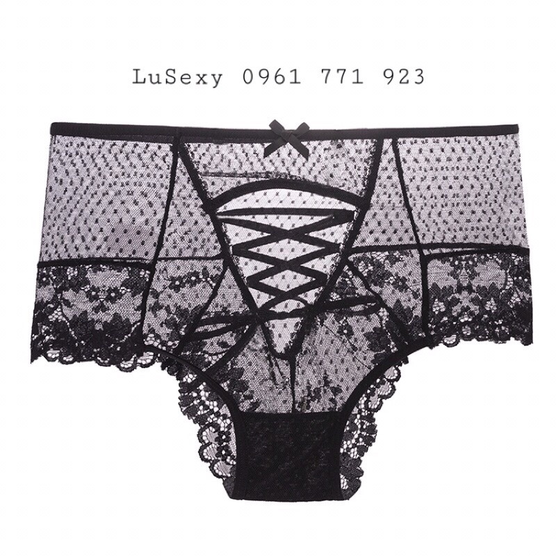 QUẦN LÓT REN LƯNG CAO chéo mông sexy ren đùi trong suốt xuyên thấu đẹp múa cột màu đen trắng đỏ