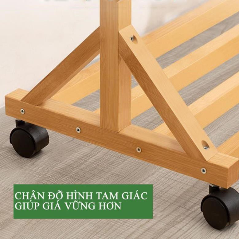 Freeship Cây Treo Quần Áo Di Động Bằng Gỗ Cao Cấp,Giá Treo Đồ Đứng Nội Thất Kiểu Hàn (Nội Thất Ngọc Thịnh Đồng Nai)