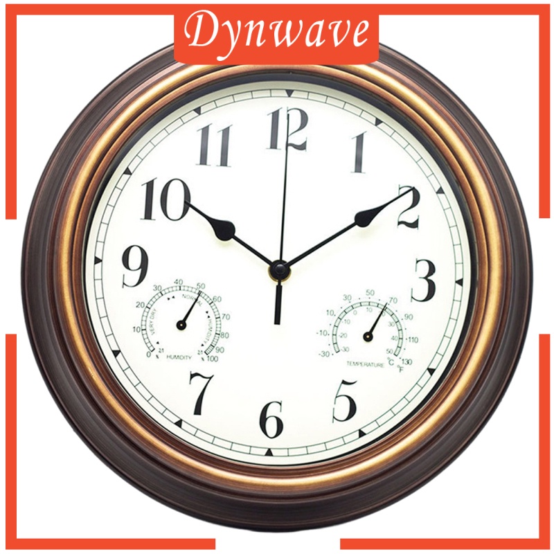 [DYNWAVE]Wall Clock with Temperature and Humidity Home Bedroom Decor