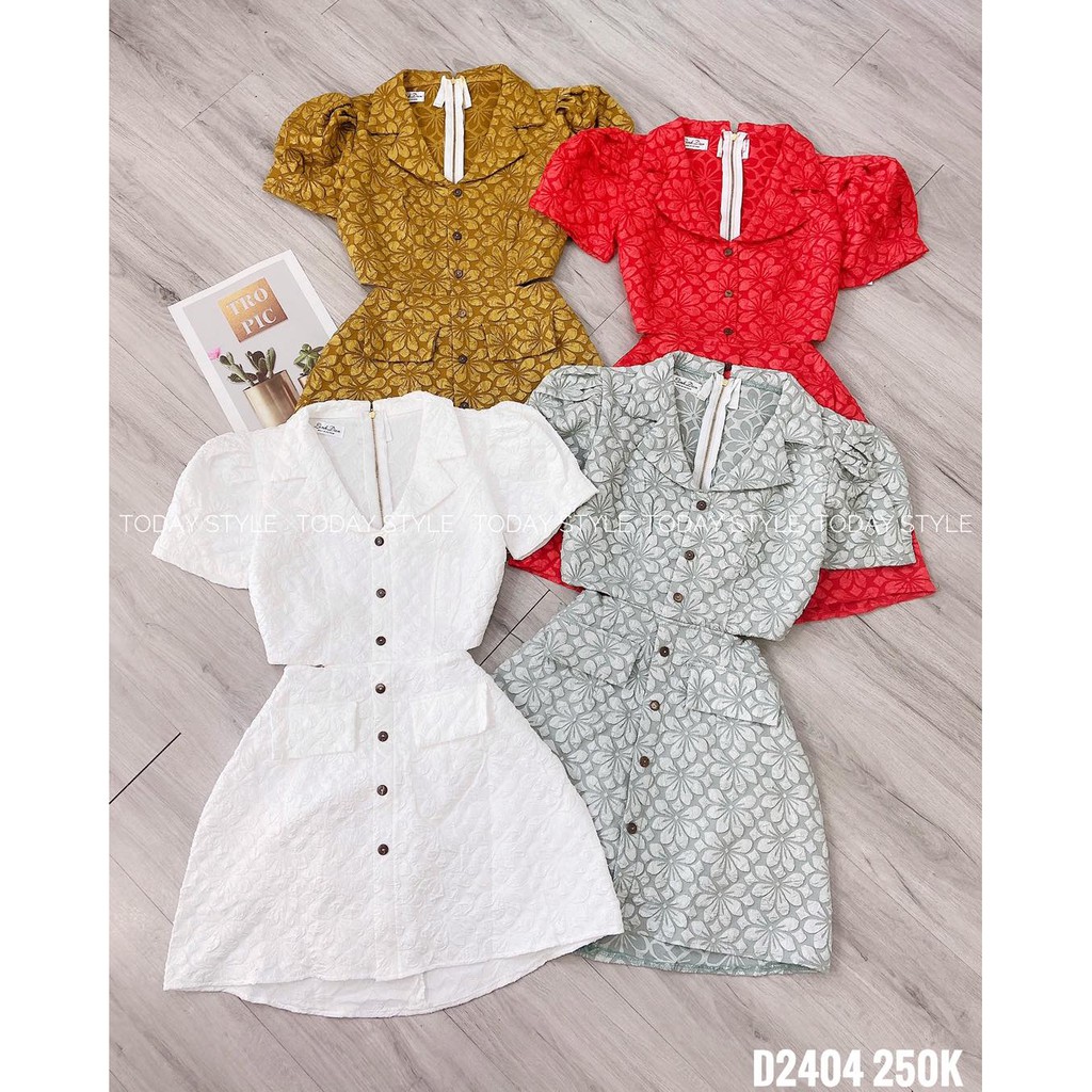 Đầm nữ dự tiệc sang chảnh , váy nữ dễ thương chất gấm dày dặn TODAYSTYLE freesize d2404