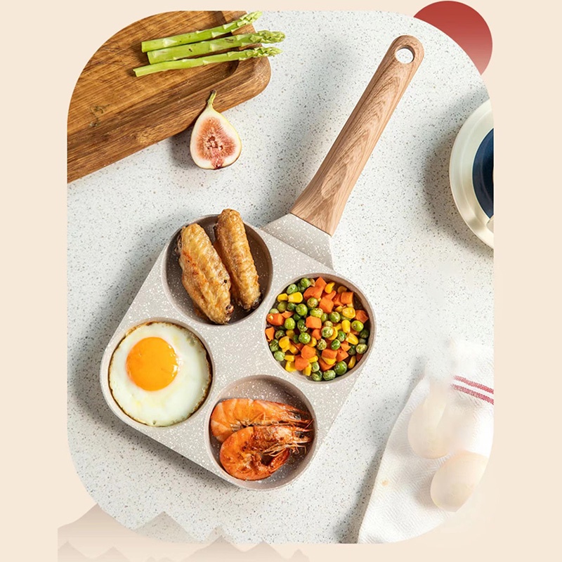 Only HOUSE Chảo Đá Y Tế Bốn Lỗ Chống Dính Mini Omelette Pa