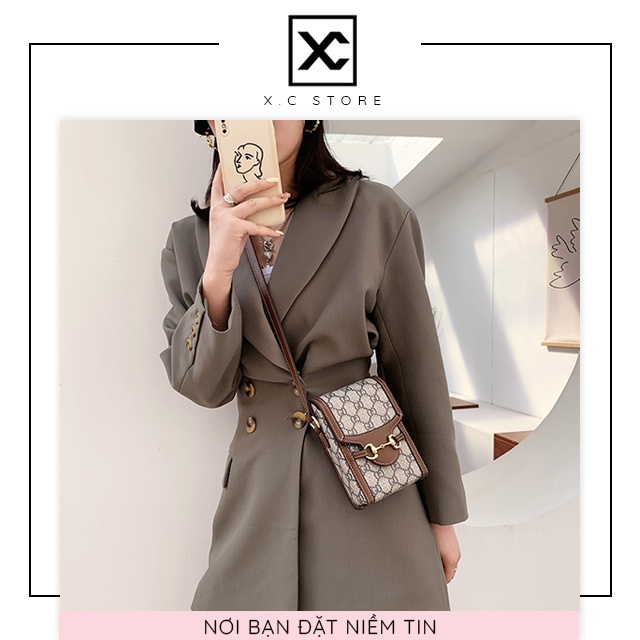 Túi xách nữ Hồ ngọc hà đựng điện thoại hàng quảng châu dây da đeo chéo
