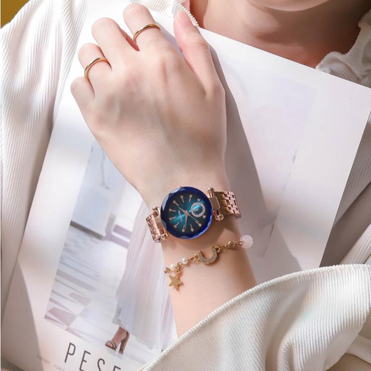 Đồng Hồ quartz Nữ Mặt Trái Tim Đính Hột Xoàn Sang Trọng