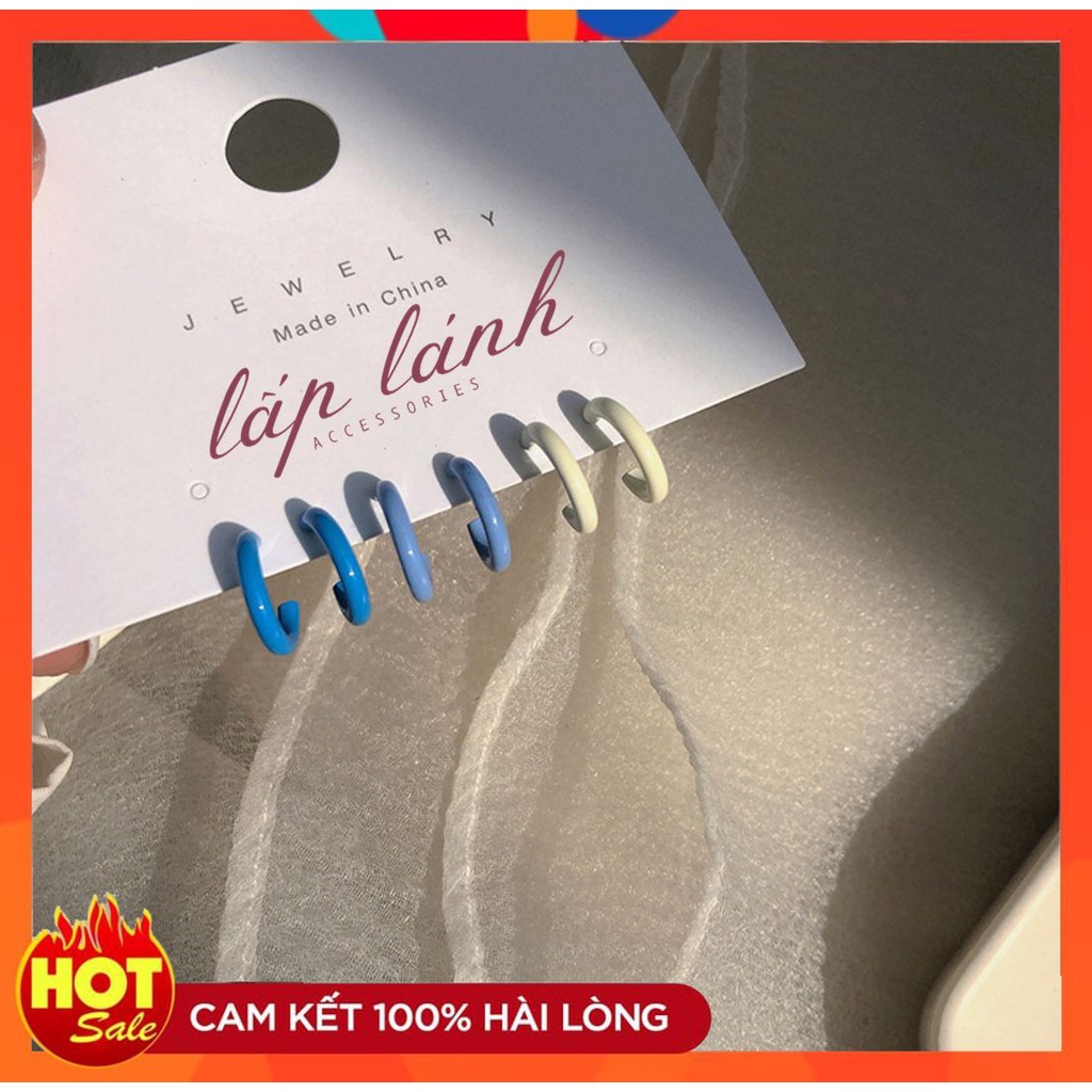 [HOT] SET BÔNG TAI 3 ĐÔI XANH TRẮNG PHONG CÁCH XUÂN HÈ THỜI TRANG CÁ TÍNH NỔI BẬT DOUIN HÀN QUỐC 222BT077