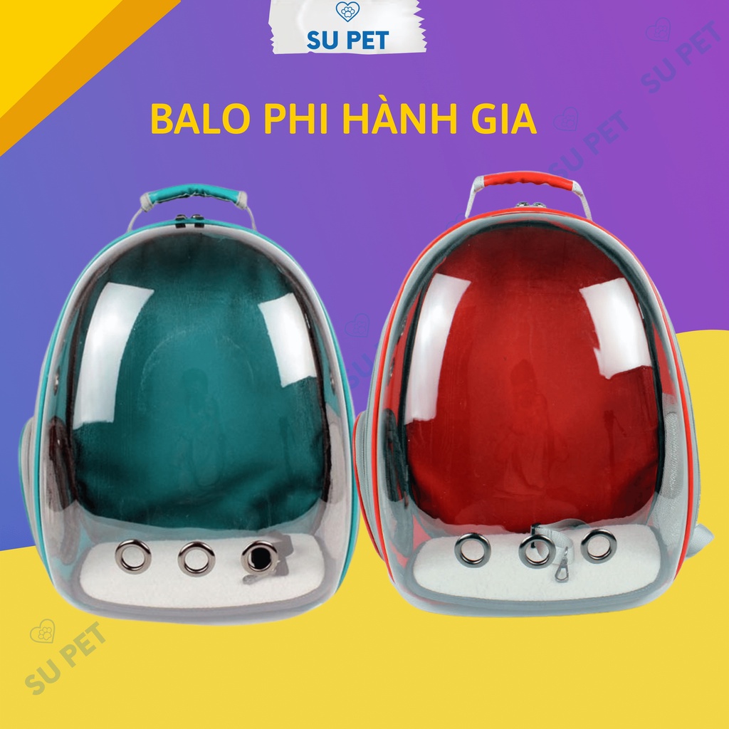 Ba lô phi hành gia vận chuyển thú cưng trong suốt kèm thảm lót