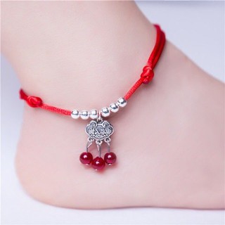 ( 24 Mẫu ) Lắc chân sợi chỉ đỏ may mắn