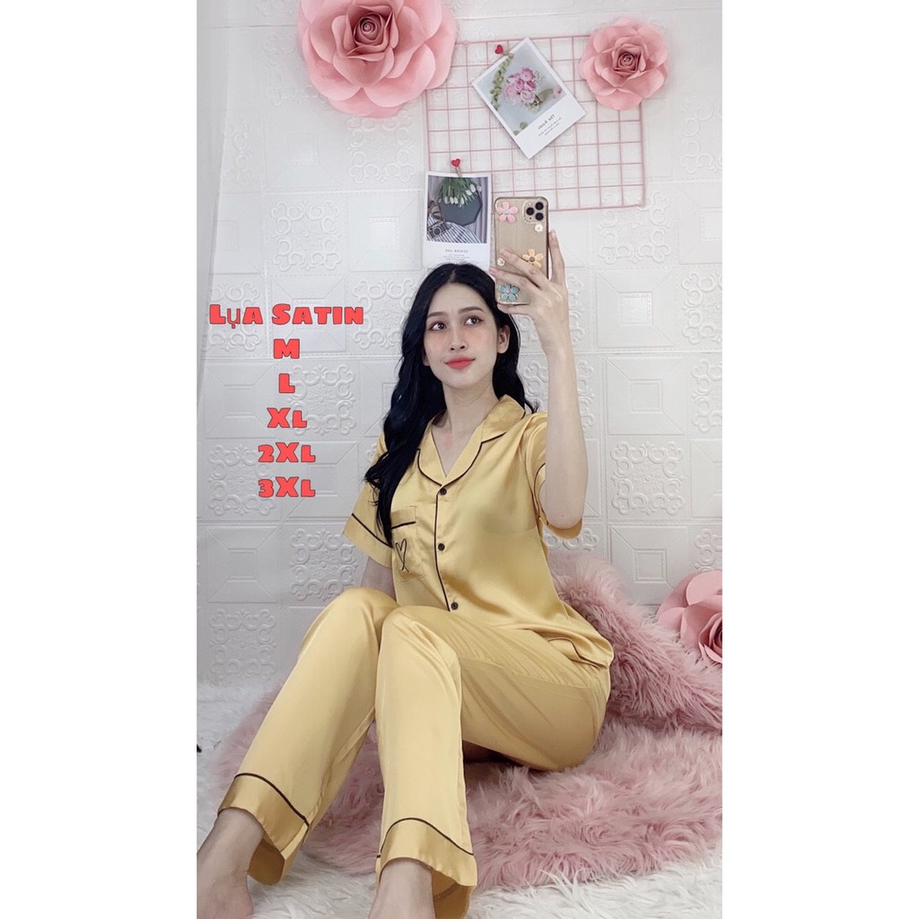 HÀNG CAO CẤP - SET ĐỒ BỘ LỤA SATIN DÀI TAY NGẮN | BigBuy360 - bigbuy360.vn