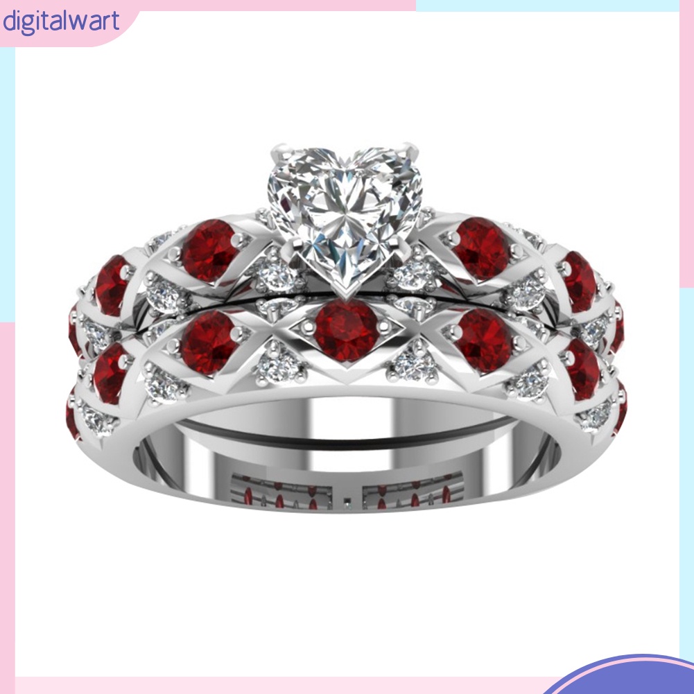 Nhẫn Hợp Kim Mặt Hình Trái Tim Đính Đá Xinh Xắn Cho Nữ