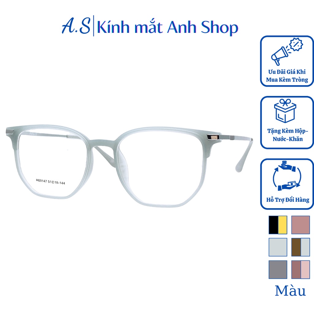 Gọng kính giả cận thời trang chất liệu kim loại lục giác 00147 nhận cắt cận viễn loạn giá ưu đãi