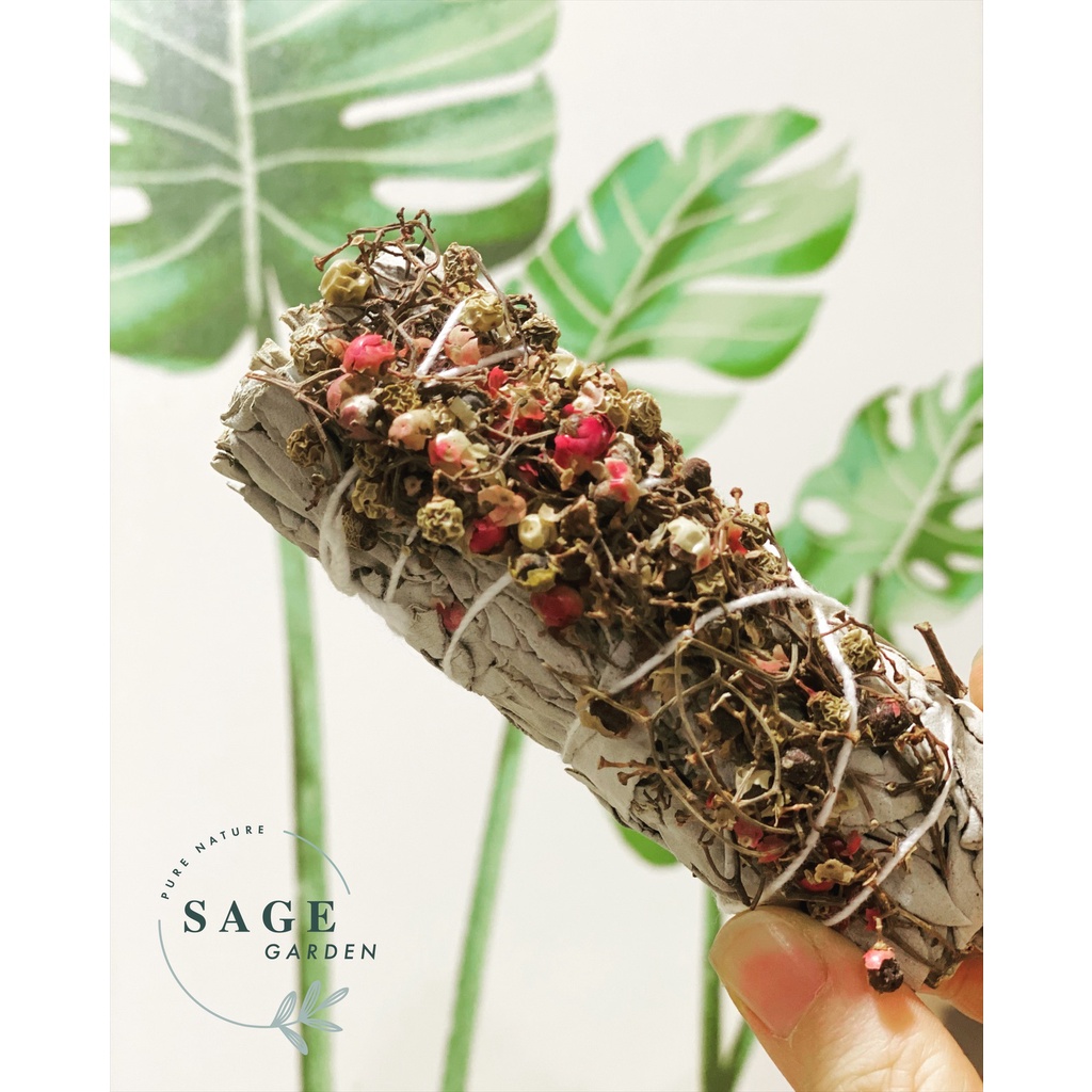 XÔ TRẮNG MIX TIÊU HỒNG (Xoa dịu và Cân bằng)_SAGE GARDEN