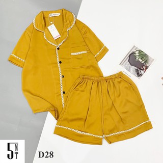 [Hàng Loại 1] Đồ Bộ LỤA SATIN - Bộ Tay Cộc, Quần Đùi Lụa  Phối ren
