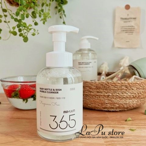 Nước rửa bình Moyuum 365 dạng bọt 500ml, dạng Gel 600ml