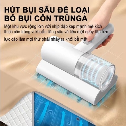 Máy hút bụi bằng tay diệt khuẩn ga giường bằng tia tử ngoại, chuyên dùng để làm sạch ga giường, thảm, sô pha -BH 3 tháng