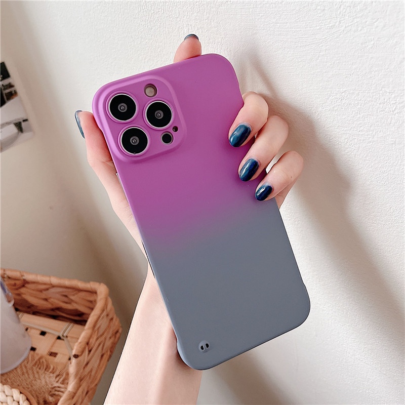 Ốp Điện Thoại gel Silica Màu gradient Mặt Nhám Cho IPhone i11 12 13 14 11Pro 12 13pro max