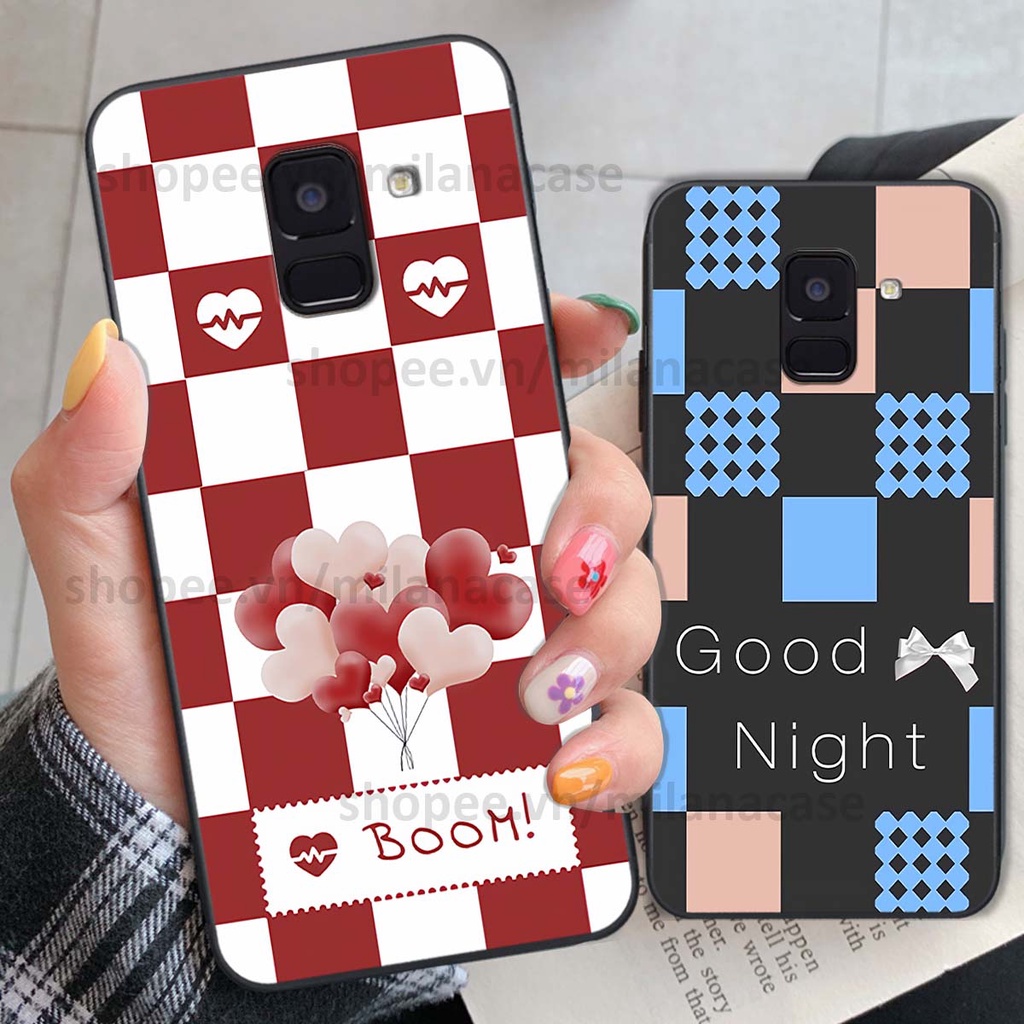 Ốp Samsung A8 2018 / A8 Plus / A8+ caro họa tiết nhiều màu sắc siêu đẹp thời trang cá tính