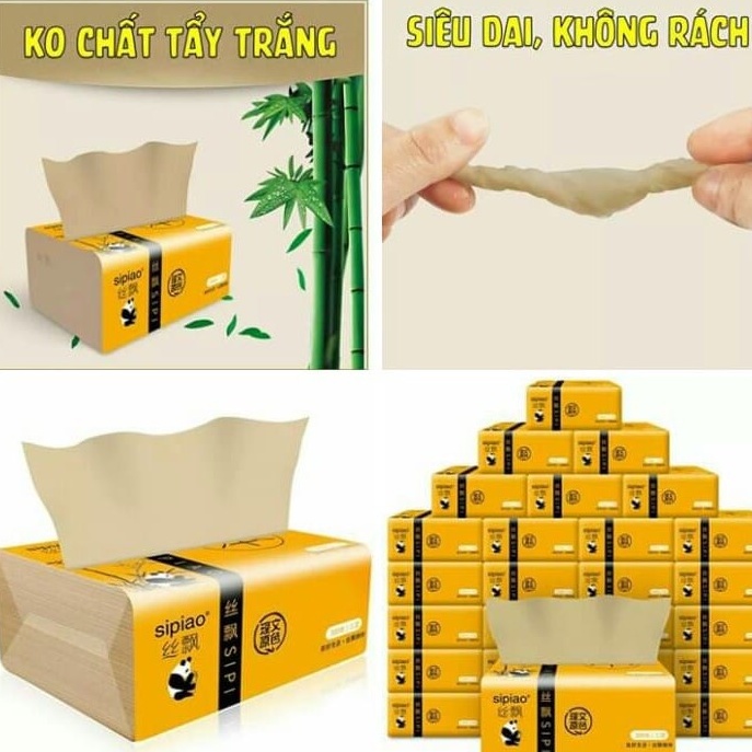 Giấy Ăn Gấu Trúc Loại 300 tờ - Bán Lẻ 1 Gói.