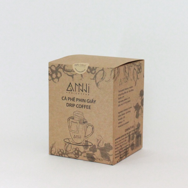 Cà phê phin giấy thành phần Arabica Cầu Đất và Robusta Buôn Mê Thuột (10 gói/hộp) Anni Coffee, Drip Coffee | BigBuy360 - bigbuy360.vn